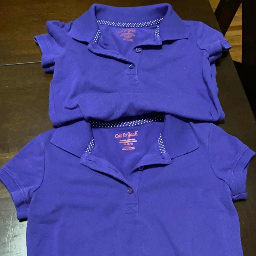 2 Cat & Jack Purple Girl Polos